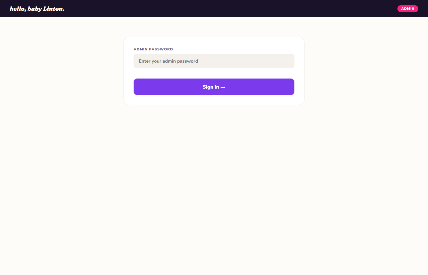 Admin panel login